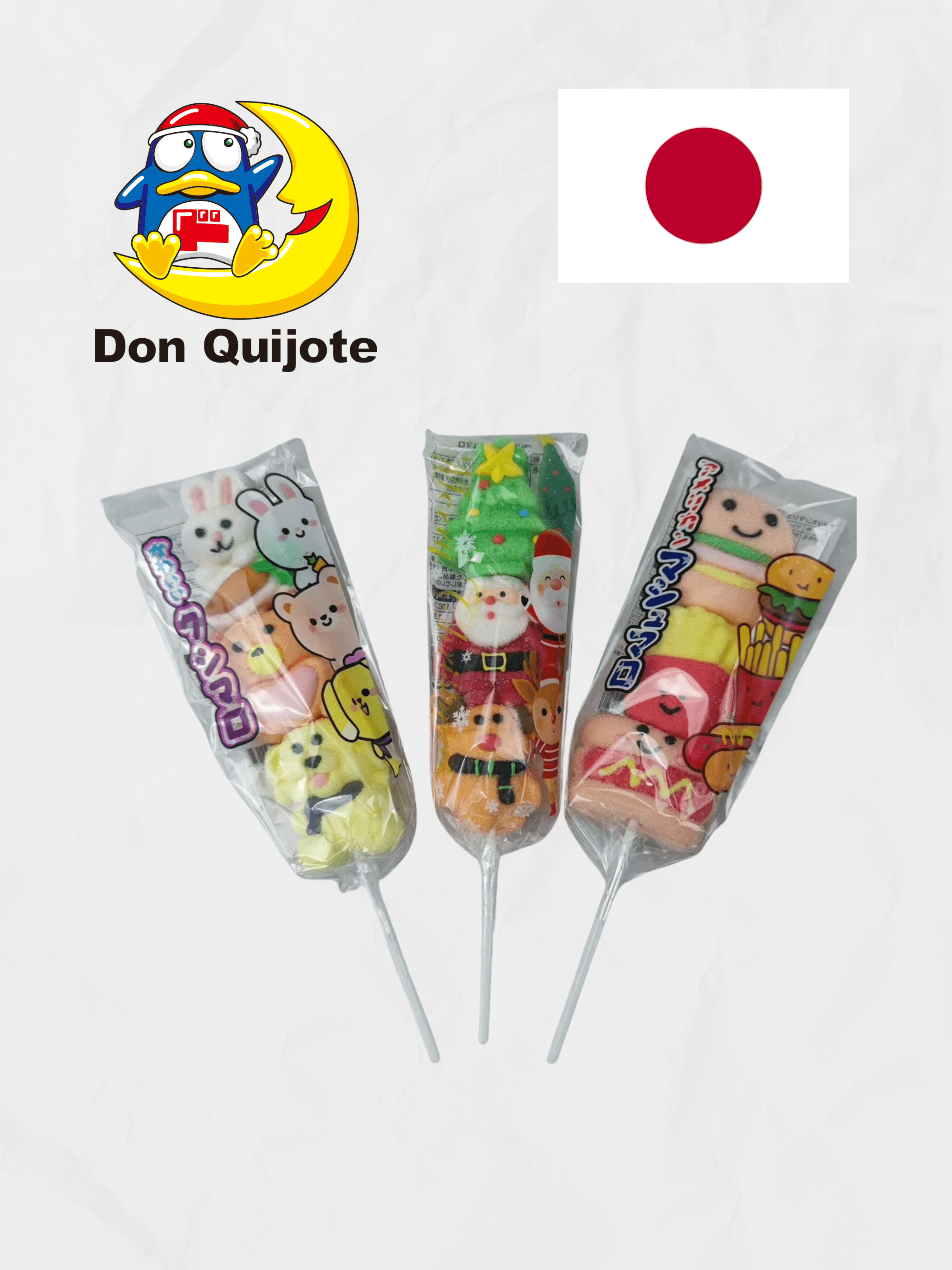 Marshmallow skewers for Don Quijote Japan